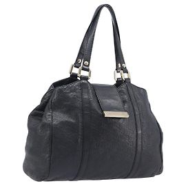 GUCCI GuccissimaGG Hand Bag Leather Black Gold Tone 211935