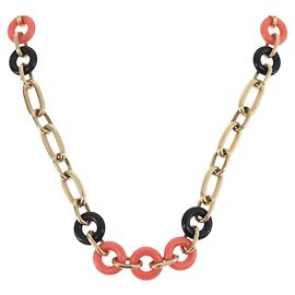 Collar Christian Dior de metal tono dorado