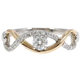 Autre Marque Bague alliance élégante en or jaune 18K et platine