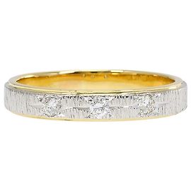 Autre Marque Ehering aus Platin und Gelbgold mit Diamant