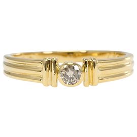 Autre Marque Bandring aus 18K Gelbgold mit braunem Diamanten