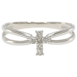 Autre Marque Anello Fascia in Platino e Diamanti