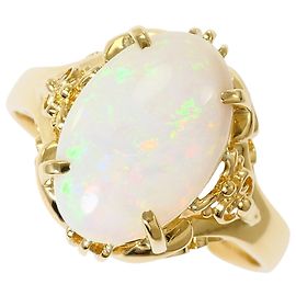 Autre Marque Ringband aus 18K Gelbgold mit Opal