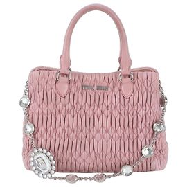 Borsa a tracolla 2 vie Miu Miu in nappa matelassé e cristalli