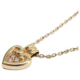 Collana con pendente a cuore in oro giallo e diamanti Christian Dior
