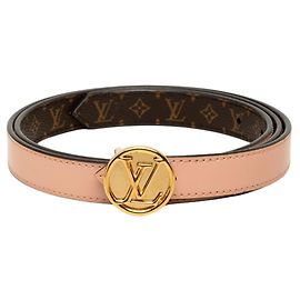 Cintura reversibile LV Circle Louis Vuitton in Monogram marrone e pelle