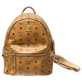 MCM Backpack Visetos Leather Brown