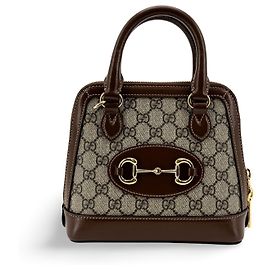 Gucci Horsebit 1955 Top Handle GG Coated Canvas with Leather Mini