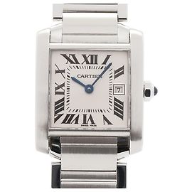 Orologio Cartier Tank Française MM W51011Q3 Quadrante Avorio