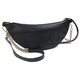 Borsa a tracolla e spalla con catena Jimmy Choo Faye in pelle nera