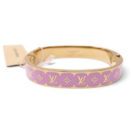 NUOVO BRACCIALE LOUIS VUITTON NANOGRAM ENAMEL M1575M M 16CM ORO & SMALTO ROSA