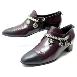 BOTTINES CHANEL SHORT BOOTS LUCKY CHARMS G31689 PELLE BICOLORE 38 LOGO CC