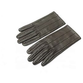Hermès LUVAS HERMES NOVAS EM COURO MARROM PERFURADO TAMANHO 7.5 CUT LEATHER GLOVES