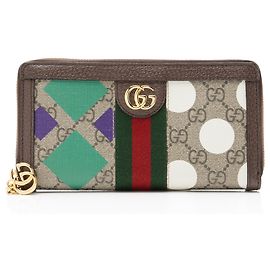 Portafoglio con chiusura a zip Gucci GG Supreme Centum Ophidia