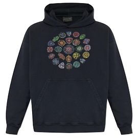 Hoodie Balenciaga Oversized de algodão preto