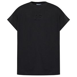 Dolce & Gabbana T-Shirt mit Logo Schwarz Baumwolle