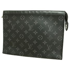 Louis Vuitton Monogram Eclipse Pochette Voyage MM Clutch Bag