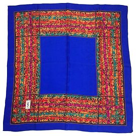 Yves Saint Laurent Foulard in Seta Astratto Anni '80