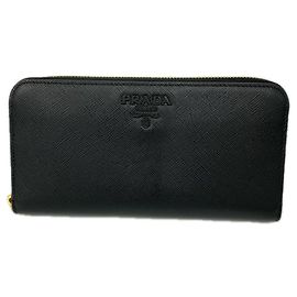 Portafoglio lungo Prada Saffiano Logo con zip
