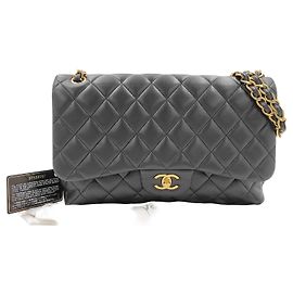 Chanel Classic Timeless Double Flap Quilted Lambskin Jumbo
