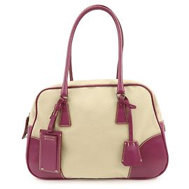 Prada Bowler Canvas with Leather Medium