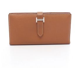 Hermès Hermes Bearn Soufflé Gold Bi-fold lange Geldbörse