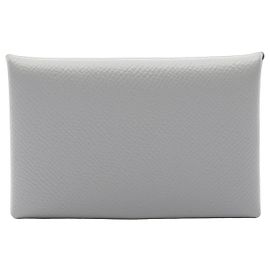 Hermès Monedero Hermes de piel Epsom Gray