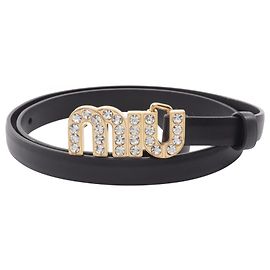 Miu Miu Ledergürtel in Schwarz mit Logo