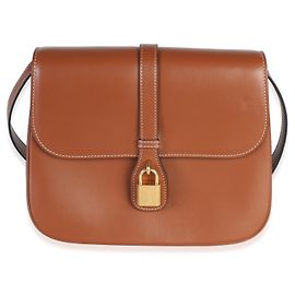 Céline Celine Tabou Medium Klapptasche aus glattem Kalbsleder Tan