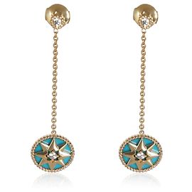 Christian Dior Rose Des Vents Ohrringe aus Gelbgold, Türkis und Diamanten