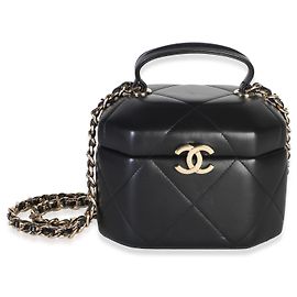 Chanel Custodia Vendôme con catena in pelle d'agnello nera Paris Château de Chenonceau