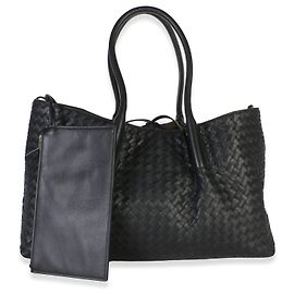 Bottega Veneta Pinacoteca Large Wendbar aus schwarzem Fondant Nappa