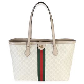 Gucci Ophidia Shopper Medium aus weißem GG Supreme Canvas