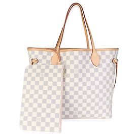 Louis Vuitton Rose Ballerine Damier Azur Canvas Neverfull MM