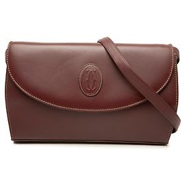 Clutch e borsa a tracolla Cartier Must Line in pelle Bordeaux