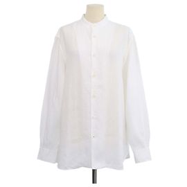 Camisa de manga comprida com botões Elia em linho branco Loro Piana
