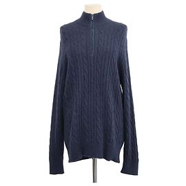 Loro Piana Navy Blue Baby Cashmere Treccia Jumper Sweater