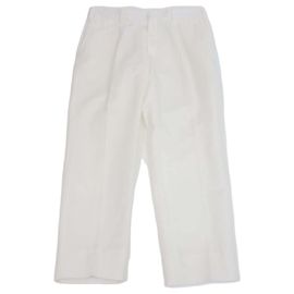 Pantaloni Brioni a gamba dritta plissettati in misto lino bianco