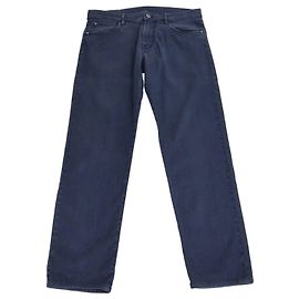 Pantaloni a gamba dritta Loro Piana in misto lino blu navy