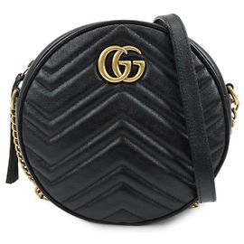 Gucci GG Marmont Round Matelasse Leather Mini