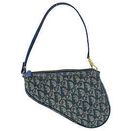 Christian Dior Vintage Saddle Diorissimo Canvas Small