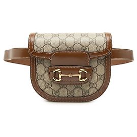 Gucci GG Supreme Horsebit 1955 Runde Gürteltasche