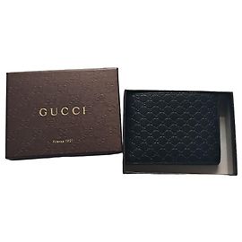 Portafoglio Gucci Microguccissima in pelle nera con scatola originale