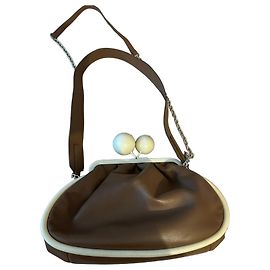 Bolso saco Weekend Max Mara « Pasticcino Bag » de cuero marrón y crema