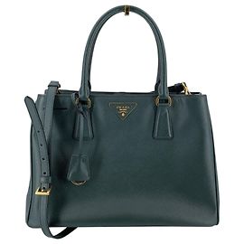 Prada Bolso Tote Satchel Galleria 2Way de Piel Saffiano Forest Green