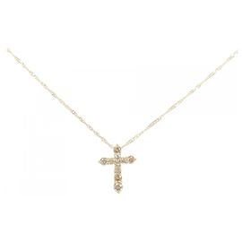 Autre Marque Collana a Croce in Au750 e Diamanti