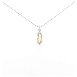 Autre Marque Au750 Imperial Topas Diamant-Halskette