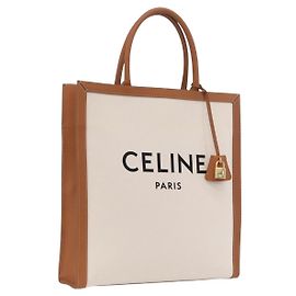 Céline CELINE Vertical Cabas Large Handtasche Canvas Ivory Gold Tone