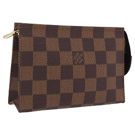 LOUIS VUITTON Damier Ebene Poche Toilette 15 Pouch N47548 LV