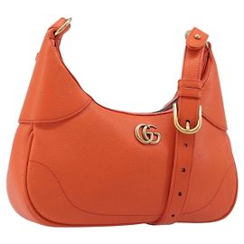 GUCCI GG Marmont Aphrodite Small Shoulder Bag Leather Orange 731817